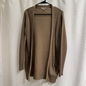 Fashion Nova Taupe Open-Front Knit Cardigan